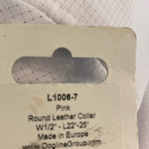 NWT Dogline Group Rounded Pink LeatherDog Collar - Picture 4 of 6